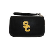 USC Trojans Black SC Interlock Pebble Organizer Wallet